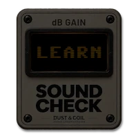 Sound Check plugin bypassed, Learn display dimmed
